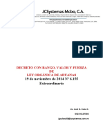 Decreto Con Rango, Valor y Fuerza de Ley Orgánica de Aduanas 19-11-2014