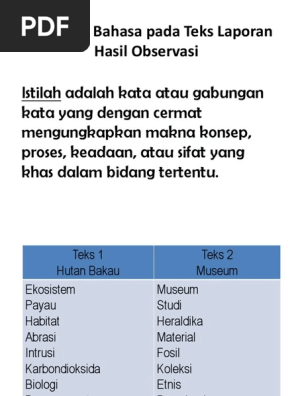 Istilah Dari Teks 1 Dan 2