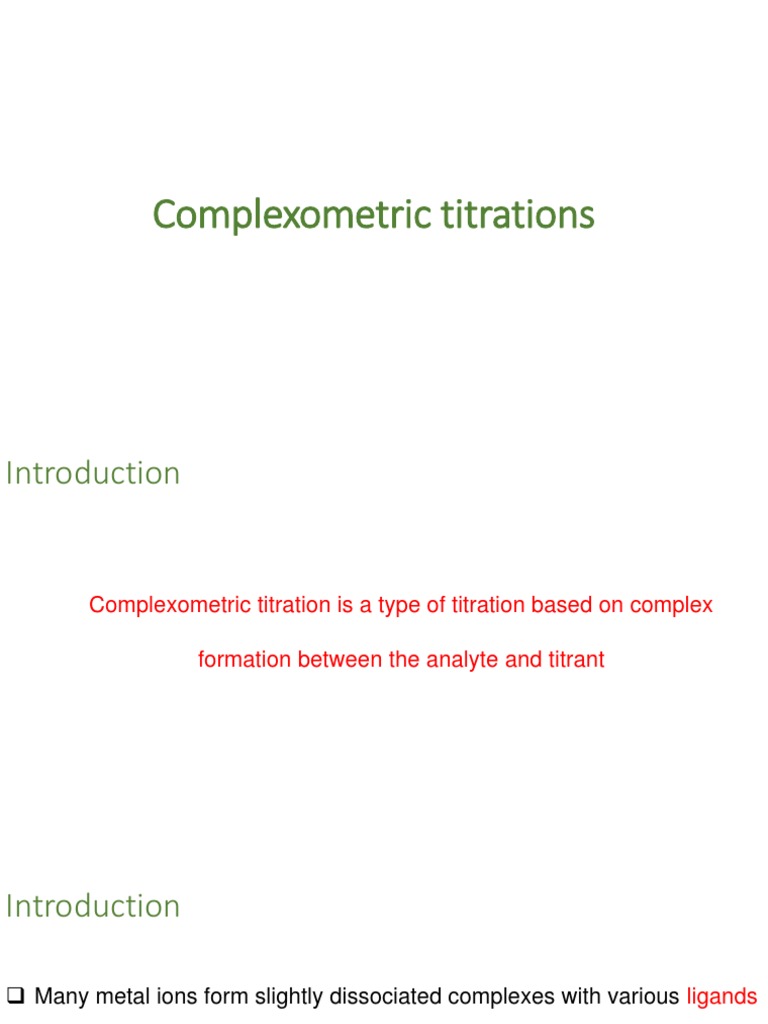 Complexometric Titration Guide | PDF | Ethylenediaminetetraacetic Acid ...
