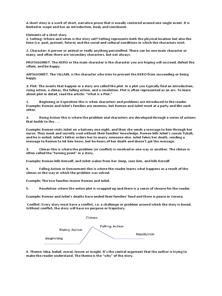 A Short Story Elements Plot Narrative Romeo And Juliet