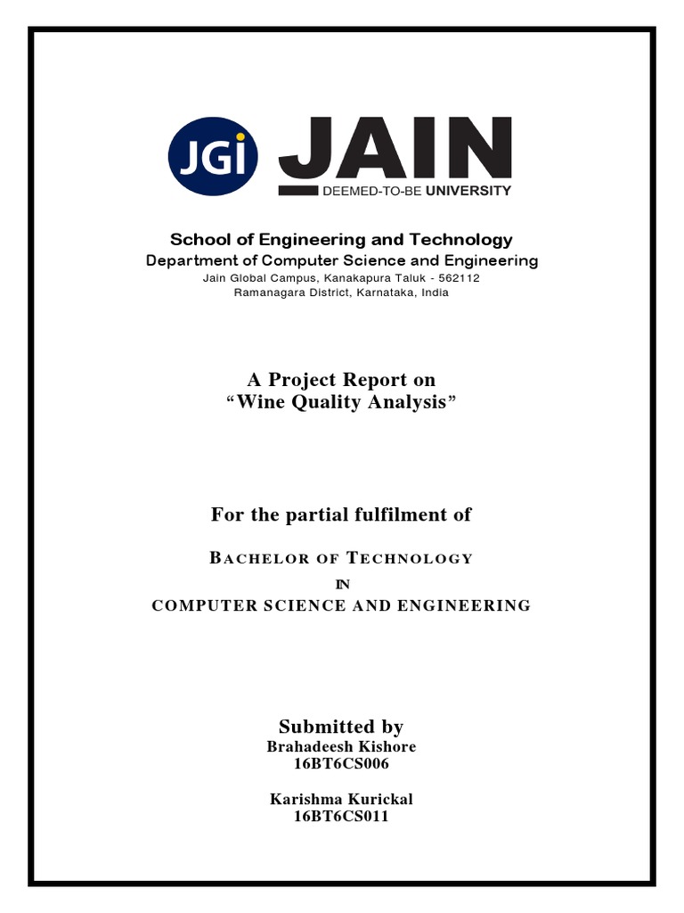 Machine Learning (16CIC73) Project Report Template | PDF | Python ...