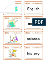 Flashcards School Subjects PDF