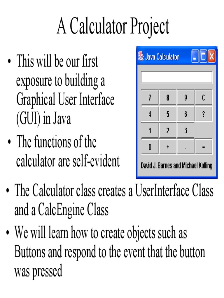 Building a Graphical User Interface (GUI) for a Java Calculator ...