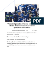 We Almost Pissed It Away' - An Oral History of Alex Burrows' Game 7 OT Winner Against The Blackhawks