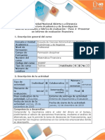 Guía de Actividades y Rúbrica de Evaluación - Paso 4 - Presentar Un Informe de Evaluación Financiera