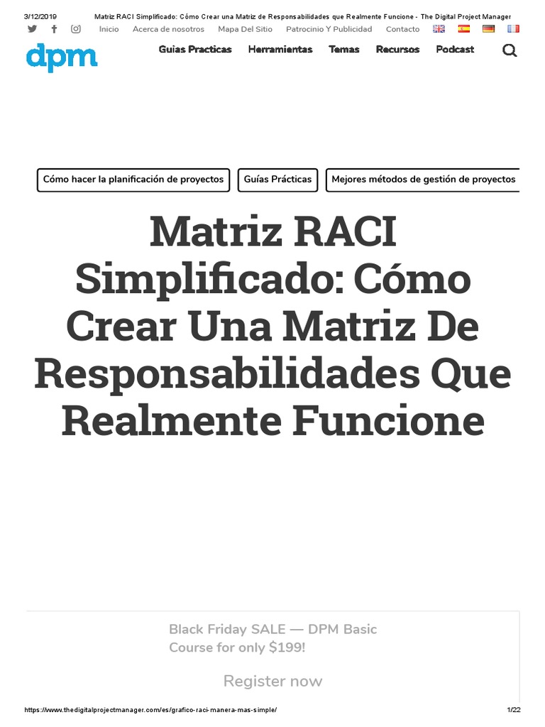 Matriz RACI Simplificado - Cómo Crear Una Matriz de Responsabilidades ...
