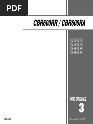 Honda cbr600rr 07-09 Parts Catalogue | PDF | Bracket