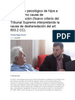 El Maltrato Psicológico de Hijos A Padres Como Causa de Desheredación