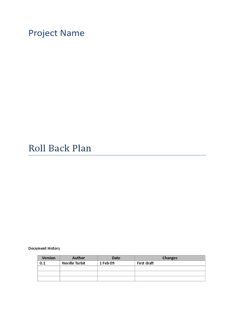 Roll Back Plan PDF Databases Cyberspace
