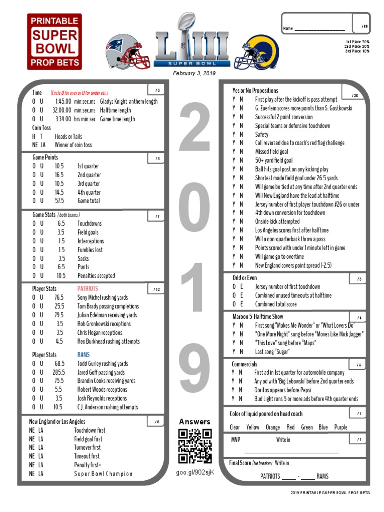 Printable Betting Sheets