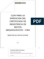 Guía para La Expedición Del Certificado de Inexistencia de Restos Arqueológicos Cira PDF