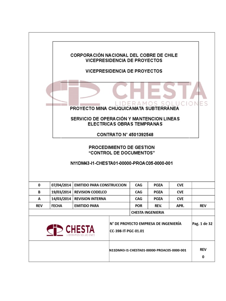Procedimiento De Control De Documentos Pdf Diseño Información