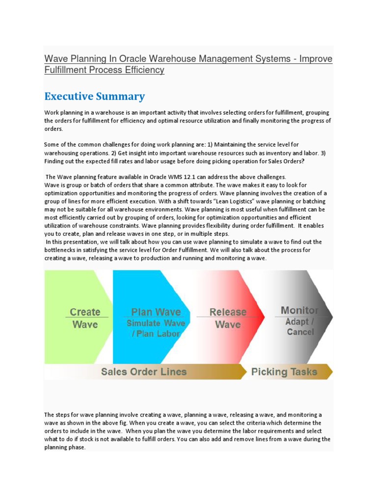 Wave Planning in Oracle WMS Explained | PDF | Warehouse | Logistics