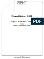 Detailed Notes - Topic 2 Cells and Control - Edexcel Biology GCSE