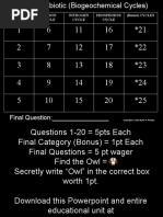 Download Biogeochemical Cycles Powerpoint Quiz Game with Answer Key for Educators - Download Powerpoint at www science powerpoint com by Ryan Murphy SN43812521 doc pdf