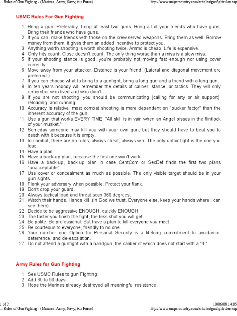 Rules of Engagement and Tactics for Surviving a Gunfight PDF United