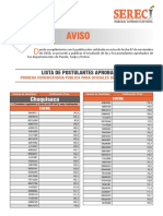 Lista Postulantes Aprobados Oficiales Registro Civil 2018-2 PDF