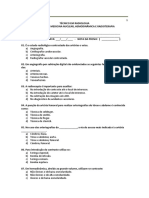 Avaliação de Técnico em Radiologia sobre Medicina Nuclear, Hemodinâmica e Radioterapia