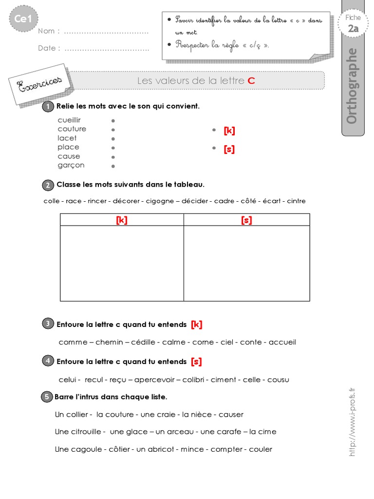 Exercice Ce1 C Ou ç à Imprimer Ok | PDF | Vision | Feuilles de style en cascade