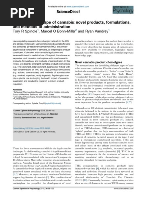 Changing Landscape Of Cannabis Novel Products Formulations And Methods Of Administration Pdf Cannabis Drug Medical Cannabis