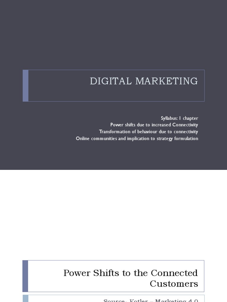 Chapter 1 Digital Marketing Based On Marketing 4.0 Kotler PDF
