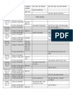 Endsem Timetable