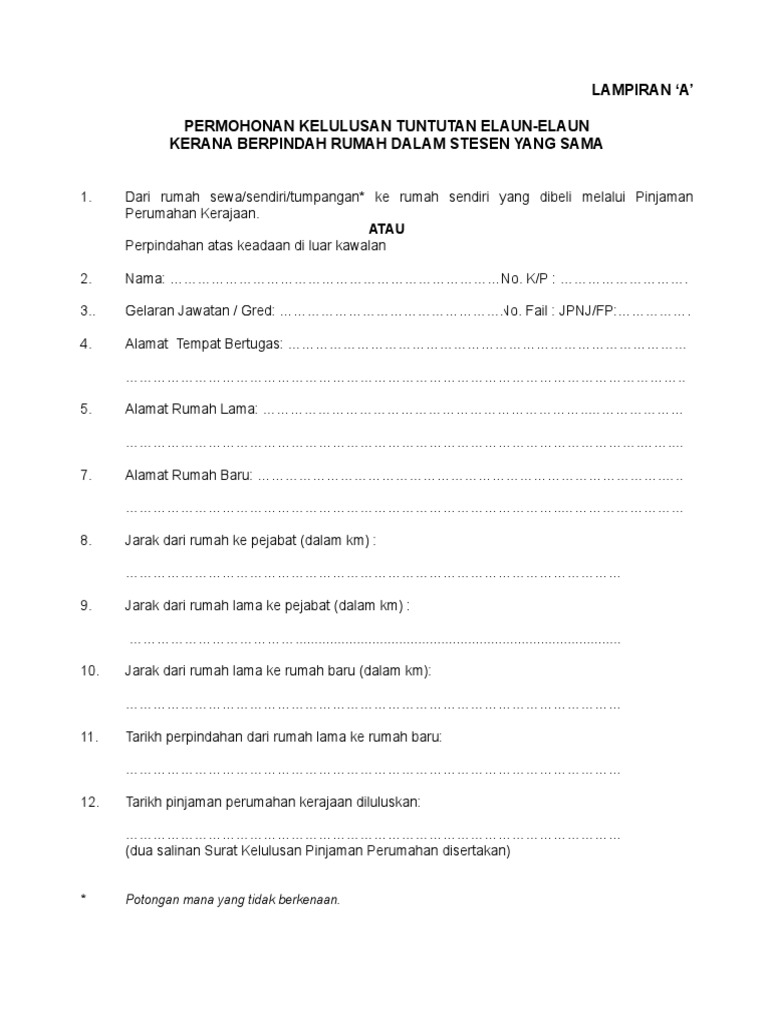Borang Lampiran A Pdf