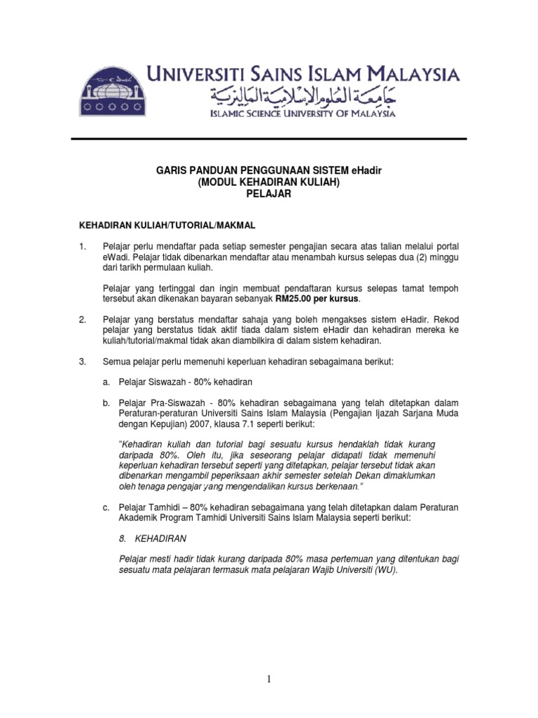 Panduan Penggunaan Sistem eHadir | PDF