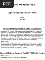 Fin Model Class2 Excel NPV Irr, Mirr Slides