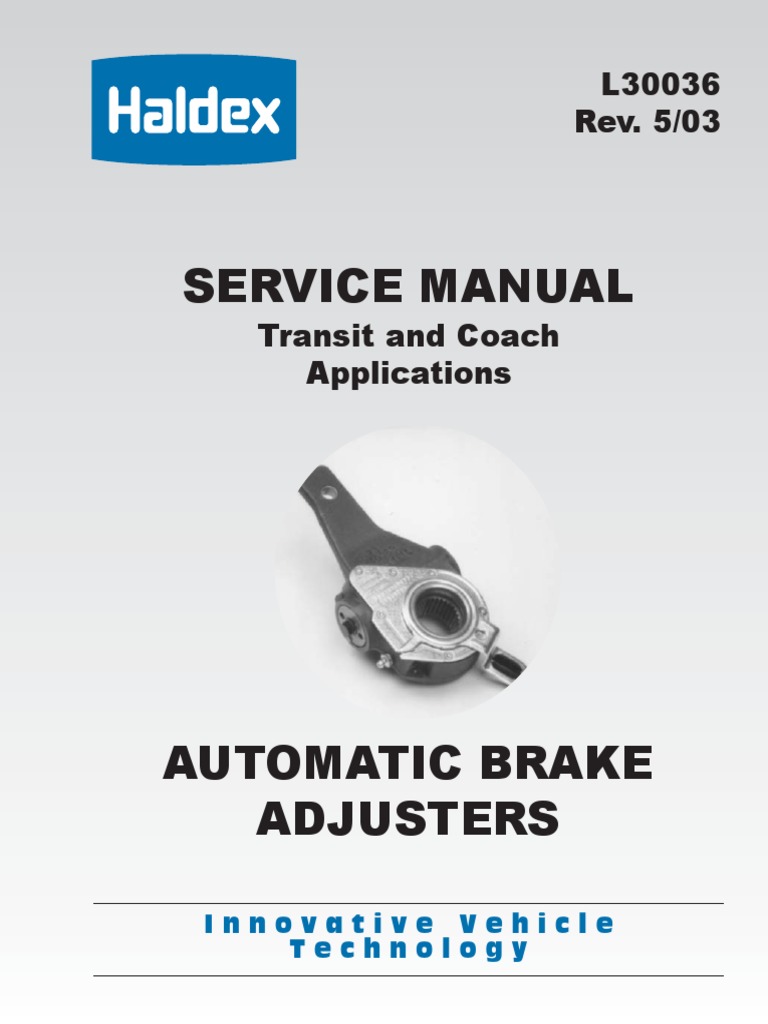 Service Manual Automatic Slack Adjuster | PDF | Brake | Clutch