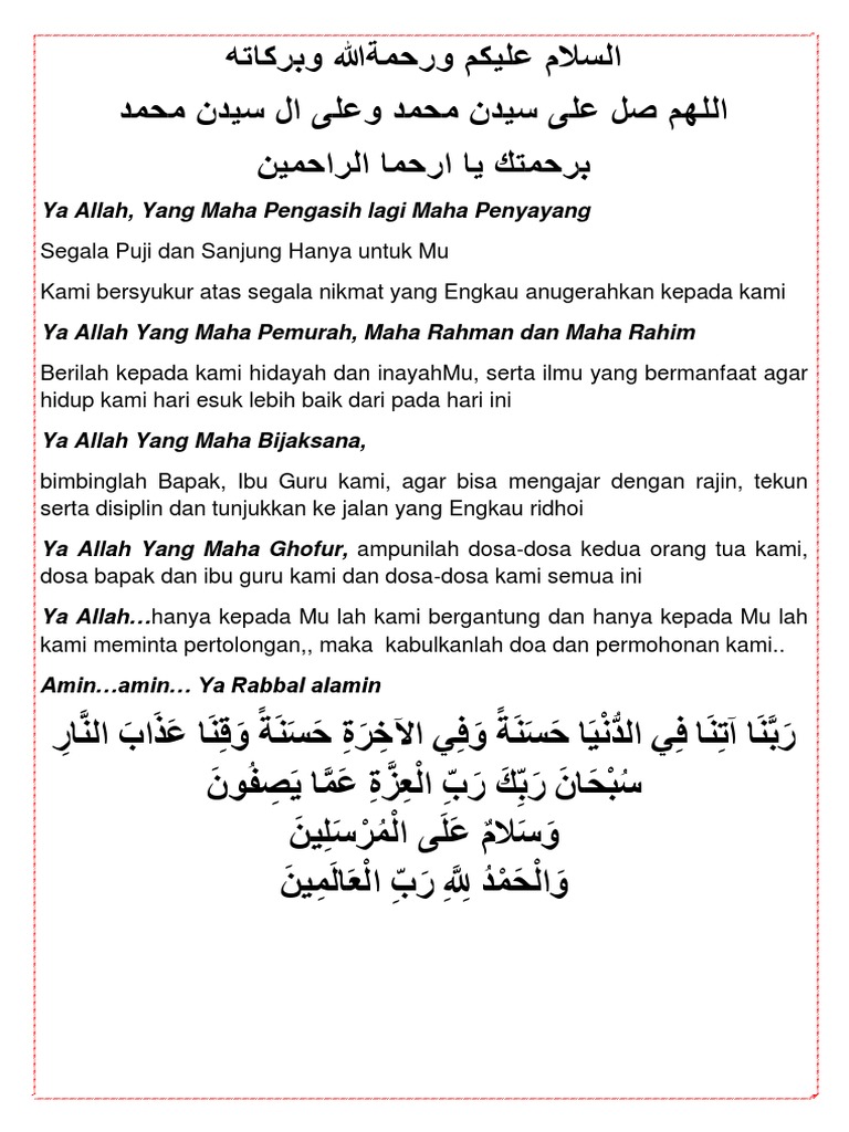 Contoh doa upacara bendera hari Senin yang khidmat dan berarti