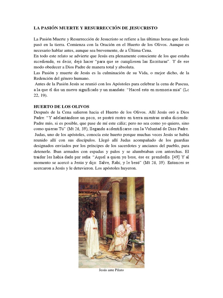 Pasión, Muerte y Resurrección de Jesús | PDF | La resurrección de Jesús ...