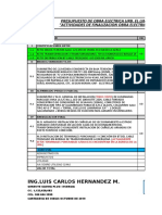 Presupuesto Electrico de Finalizacion Urb Limonar