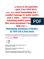 Ypip Remaining Maths Questions For Students