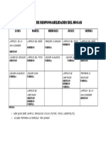 Horario de Responsabilidades Del Hogar