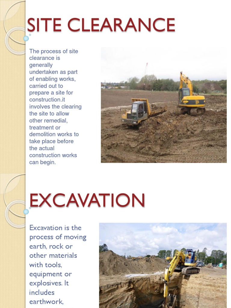 Site Clearance and Construction Overview | PDF | Building Engineering ...