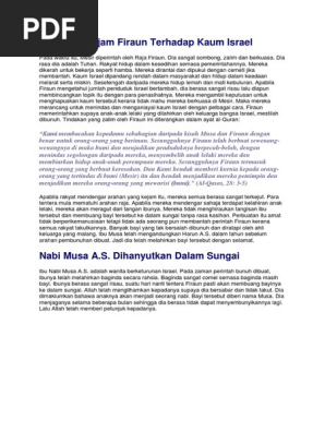 Tindakan Kejam Firaun Terhadap Kaum Israel Pdf