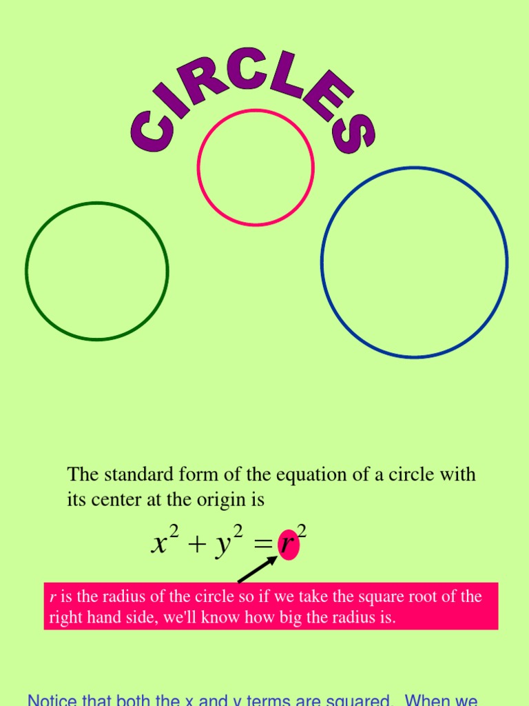 Equation of A Circle | PDF | Radius | Equations