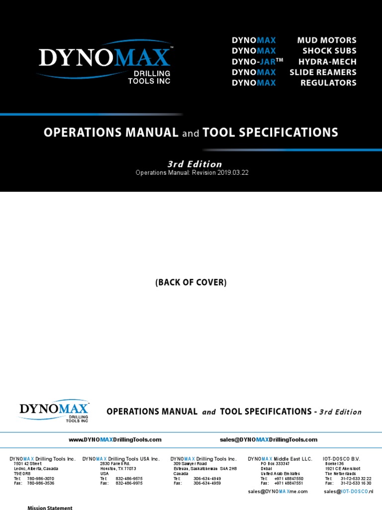 Dynomax Operations Manual Third Edition 3 22 19 Pdf Oil Well Electric Motor