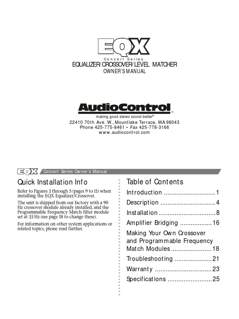 Eqx User Manual PDF PDF Equalization (Audio) Amplifier