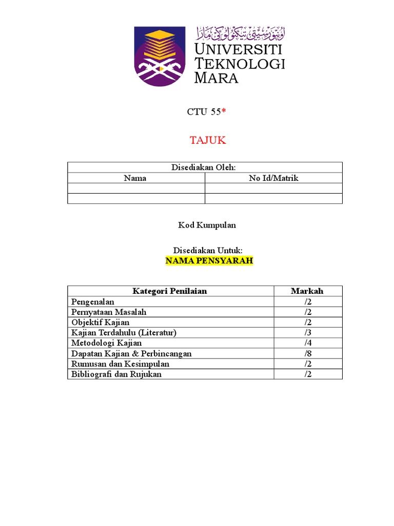 Contoh Kajian Literatur Assignment | PDF | Seni