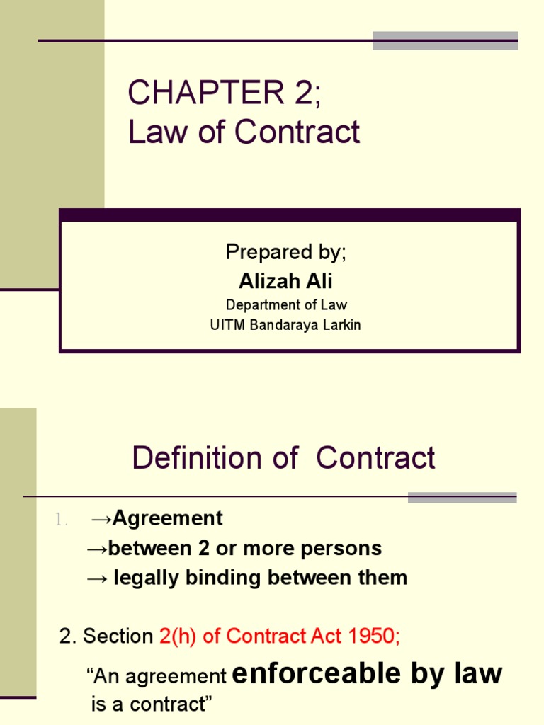 Contract Act 1950 Definition
