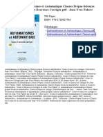 Automatismes Et Automatique - Cours Et Exercices Corrigés - Sciences Industrielles PDF