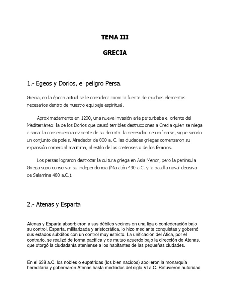Modulo 4 Tema 3 Grecia | PDF | Antigua Grecia | Esparta