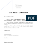 Certificate confirms employee identity