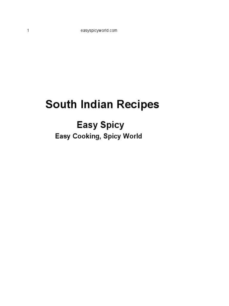 South Indian Recipes | PDF | Indian Cuisine | Desi Cuisine