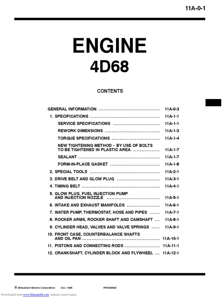 4D68 Diesel Engine Specifications Guide | PDF | Internal Combustion ...