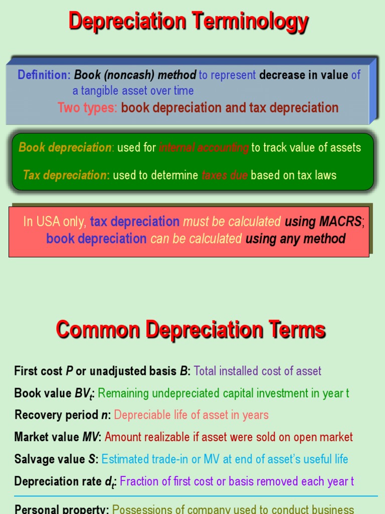 Depreciation Methods Depreciation Book Value