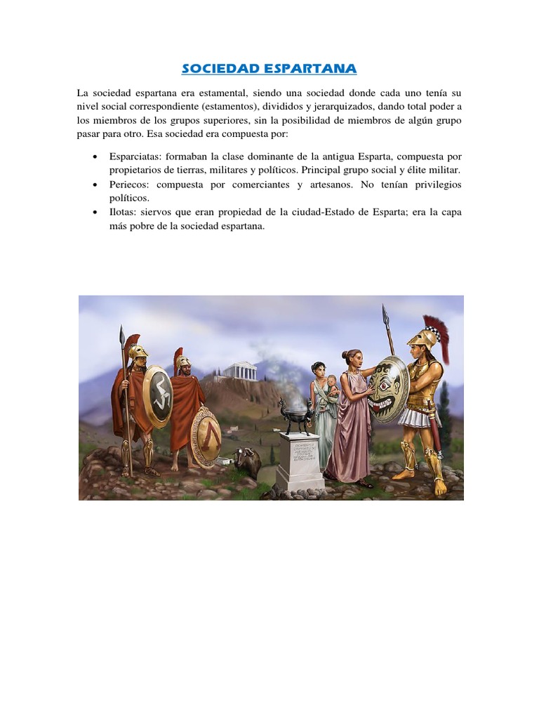 Estructura de la Sociedad Espartana | PDF | Esparta | Antigua Grecia