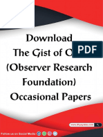 Download the Gist of ORF Observer Research Foundation Occasional Papers Israels Arms Sales to India Bedrock of a Strategic Partnership Www.dhyeyaias.com